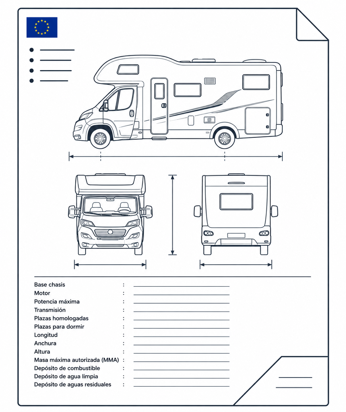 FICHA TÉCNICA REDUCIDA AUTOCARAVANA EUROPEA